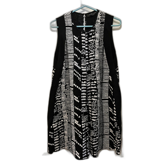 Proenza Schouler Black & White Viscose Sleeveless Shift Dress   Women's Size 6 - Picture 1 of 10